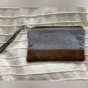 Stylish Handmade Gray and Brown Clutch